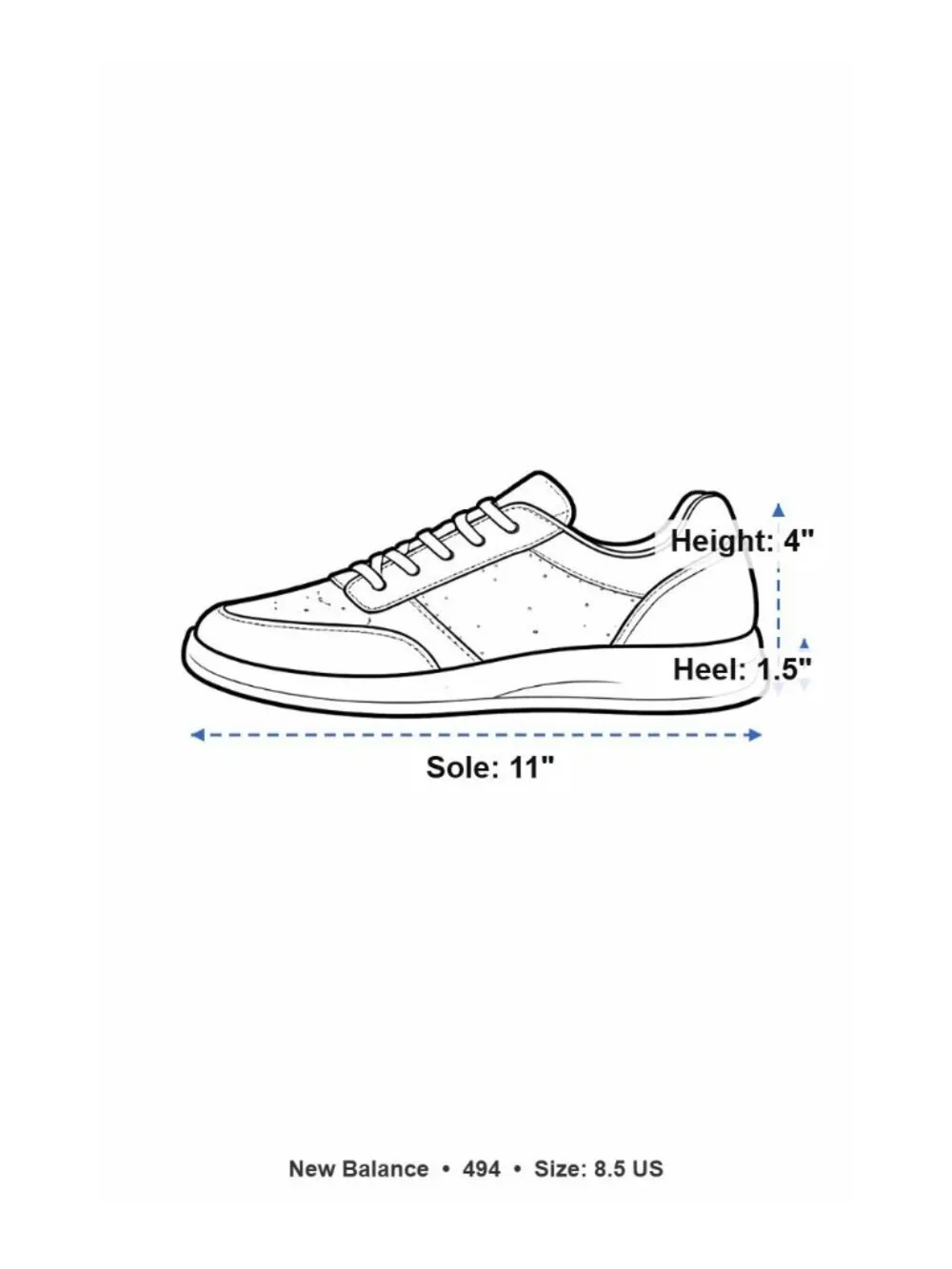 New Balance Womens 494 Size 8.5 Walking Shoes White Blue Comfort Lightweight - Picture 10 of 10
